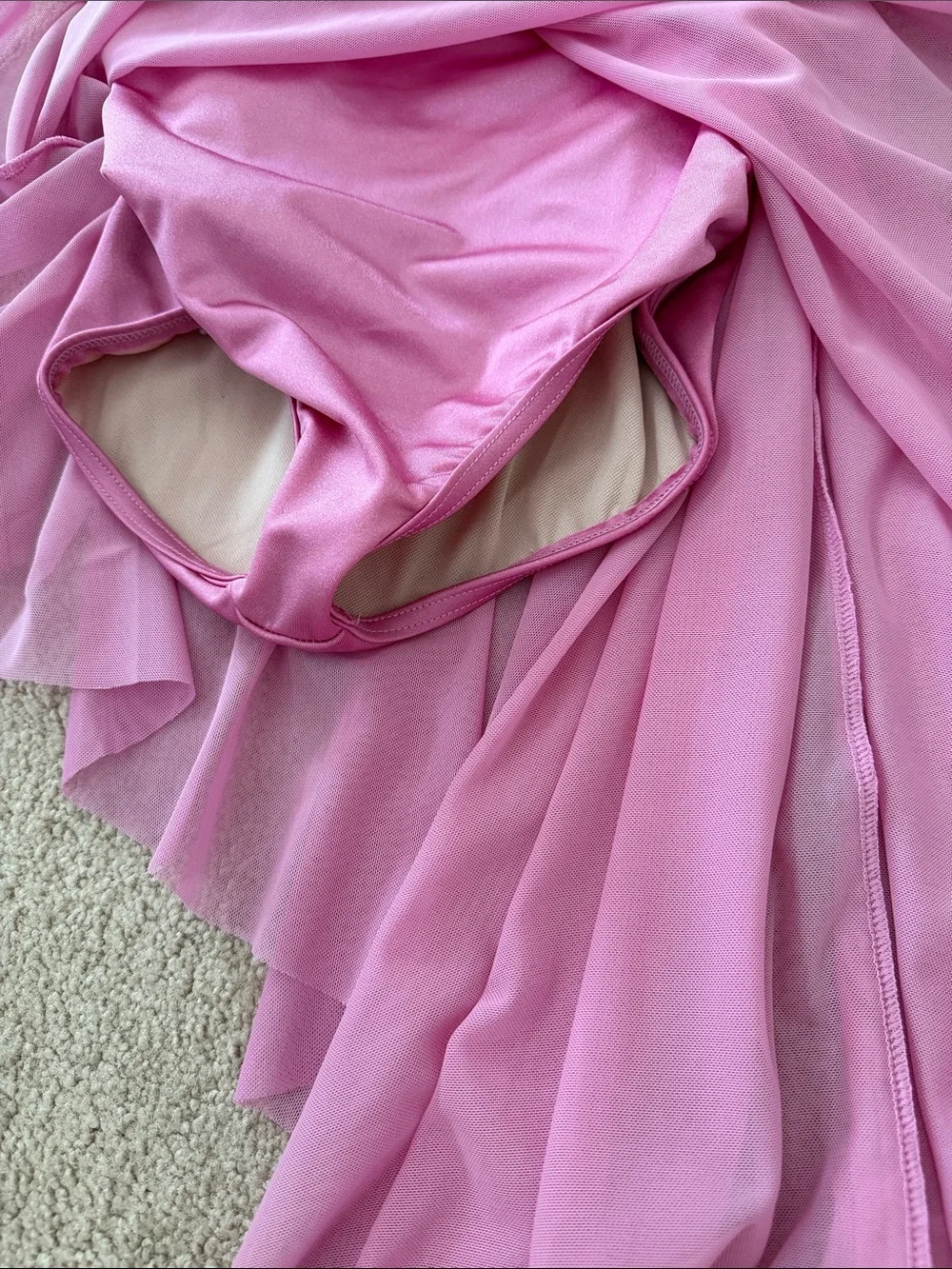 Weissman LC - large child - Pink Ruffled Chiffon Dance Dress with Sparkle